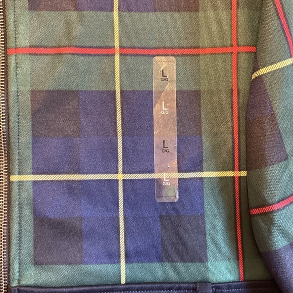 Tommy Hilfiger Plaid Full Zip Track Jacket Men's Size Large Navy Green Red - Picture 6 of 16